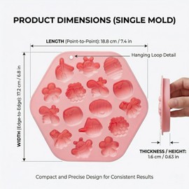 2 Pack Silicone Chocolate Molds - Honey Comb Silicone Mold, Bee Shape Gummy Molds - Pink and Blue Silicone