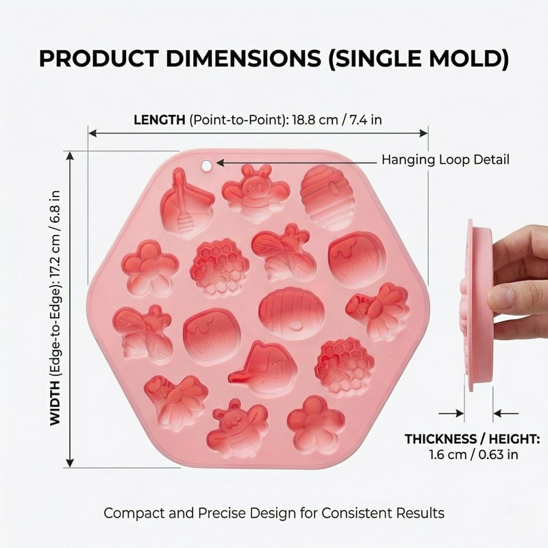 2 Pack Silicone Chocolate Molds - Honey Comb Silicone Mold,