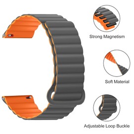 Strisinho Magnetic Silicone Watch Bands Compatible with Garmin Vivoactive 6/Vivoactive 5/3/Venu/Venu 2 Plus/Venu Sq/Forerunner 165/55/645/245 Music,20mm Soft Double Sided Watch Strap for Women Men