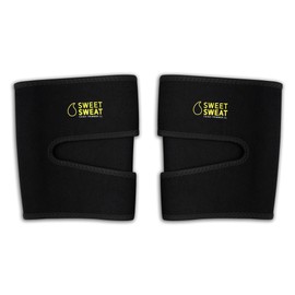 Sports Research Sweet Sweat Thigh Trimmers for Men & Women Increases Sweat & Activity to The Thighs During Exercise (Yellow Logo, Medium)