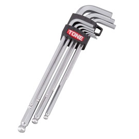 Tone BL900 Long Ball Point L-Shaped Wrench Set, Includes 9 Pieces