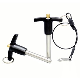 4Pcs Stainless Steel T - Handle Lock Pins, 1/4"~5/8"Pin Dia. 2"~5"Usage Length Push-Button Quick Release Pin Safety Pin Handle Stop Pin with Lanyard Cable (Pin Dia(MM): 8, Usage Length(MM):80)