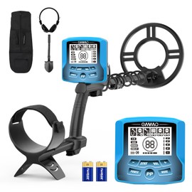 OMMO Metal Detector for Adults & Kids, 10" IP68 Waterproof Gold Detector with 6 Modes, Adjustable Stem & Headphones - 1800mAh USB C Rechargeable for Beach, Parks & Underwater Treasure Hunting