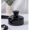 ericotry 1PCS Black Glass Diffuser Bottle Empty Refillable Aromatherapy Jar