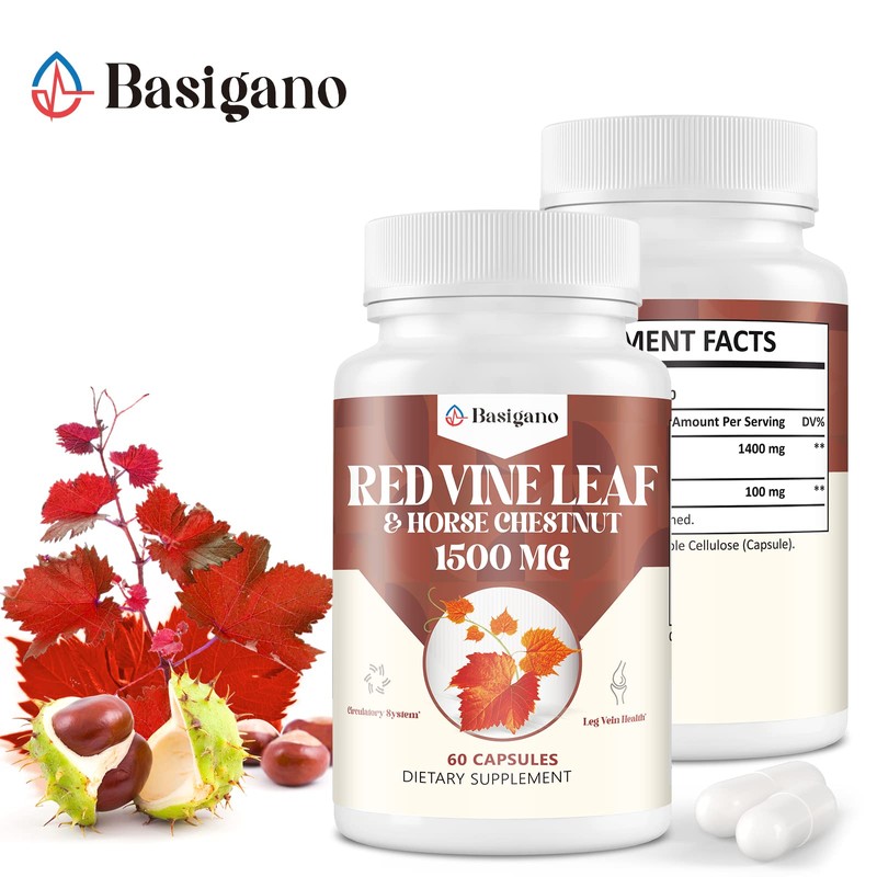 Basigano Red Vine Leaf & Horse Chestnut Extract Capsule Supplements