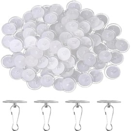 Jingelmall 80 Packs Self Adhesive Wall Hook Sticky Ceiling Hooks Small Disc Sticker-Hange Damage Free Hanging Hooks Removable Hooks for Birthday Party Wedding Festivals Christmas Decor