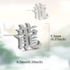 Dragon Kanji Stud Earrings Japanese Stainless Steel Black Dragon Earring