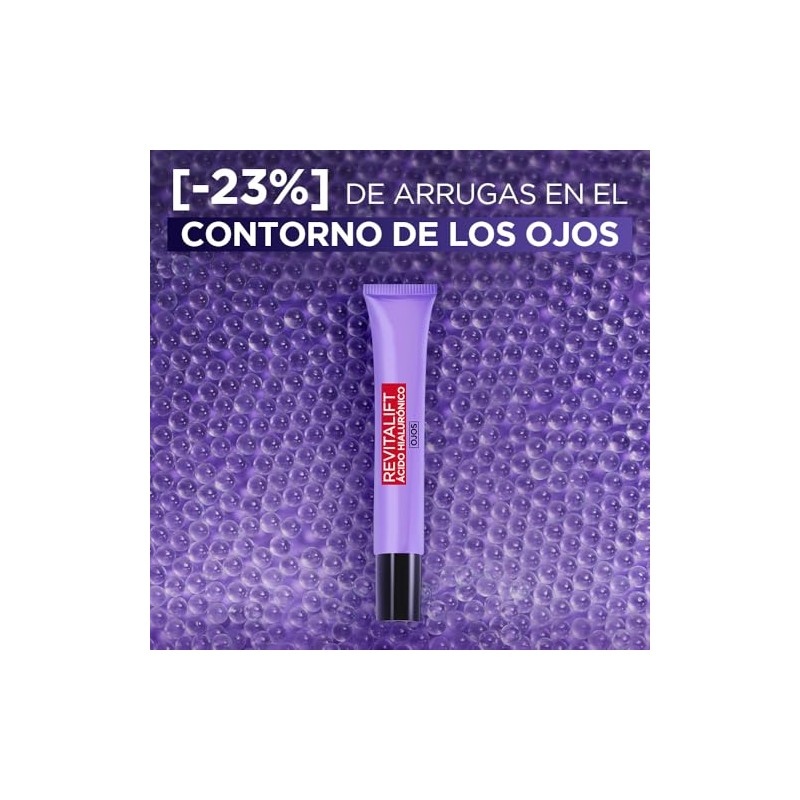 LOreal Paris Revitalift Ácido Hialurónico Crema de Ojos, Hidrata Intensamente