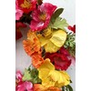 24" Summer Round Poppy Wreath for Front Door with Orange,