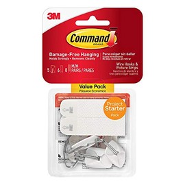White Project Starter Pack (8 Sets of Medium Strips, 5 Small Hooks, 6 Small Strips)