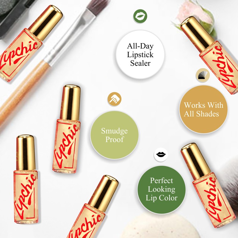 Ella International Lip Chic – 6-Pack All-Day Lipstick Sealer, Smudge-Proof