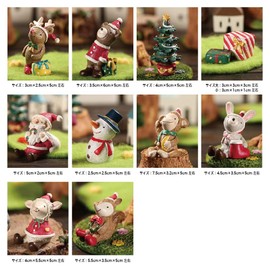 Almmy.6 Christmas Ornaments Set of 10 Dolls Ornaments Santa Claus Reindeer Snowman Animal Objects Palm Size Figurine