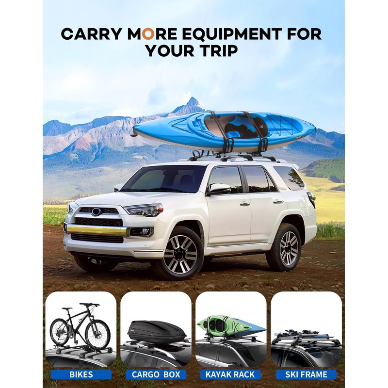 Wonderdriver 300lbs Roof Rack Cross Bars for Toyota 4Runner 2010-2024