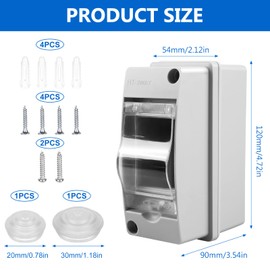 Surface-Mounted Sub-Distribution Box Surface-Mounted Distribution Box: Distribution Box Small Distribution Box Surface-Mounted 1 Row Distribution Box Outdoor Waterproof IP65 Fuse Box Sub-Distribution