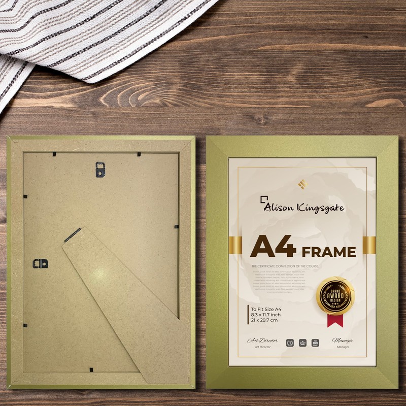 Alison Kingsgate A4 Gold Frame in Size 29.7 x 21cm
