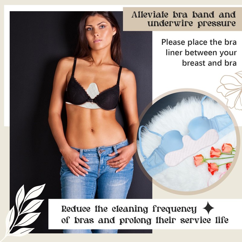 Boyiee 4 Pcs Reusable Cotton Bra Liners Under Bra Bra
