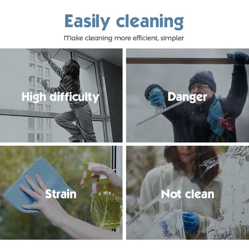 Electric Window Cleaner Multifunctional Detachable Head Ergonomic 2000mAh Labor Saving