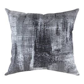 TreeWool Decorative Cushion Cover (60 x 60 cm, Black) Brush Art Design 100% Cotton (Pack of 2)