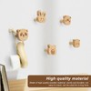 SHENGYIG Pack of 5 Wooden Coat Hooks with Animal Model,