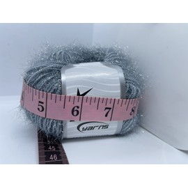 Sparkle Soft - Ice Yarns Metallic Lurex Nylon Eyelash Yarn 50gr (1.76ounces) 140m (153 Yards) Grey, Grey, Sparkle