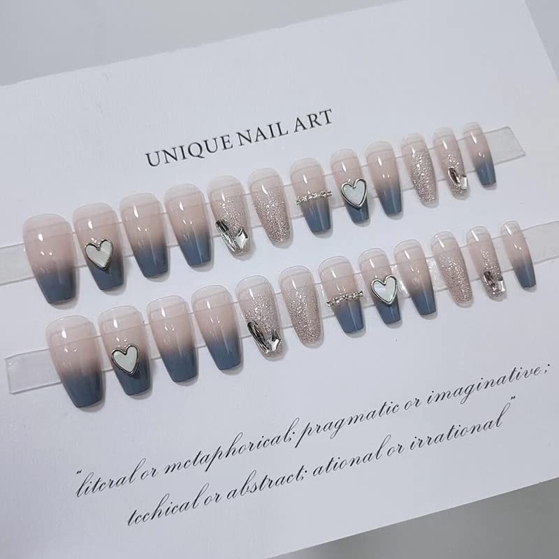 Nail Tips, Gray Nail Tips, Heart Style, Coming of Age