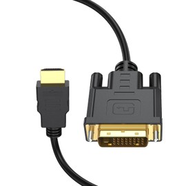 Anbear HDMI to DVI Cable 6FT, Bi-Directional HDMI Male to DVI-D(24+1) Male Cable, 4k @30HZ (1, 6FT)
