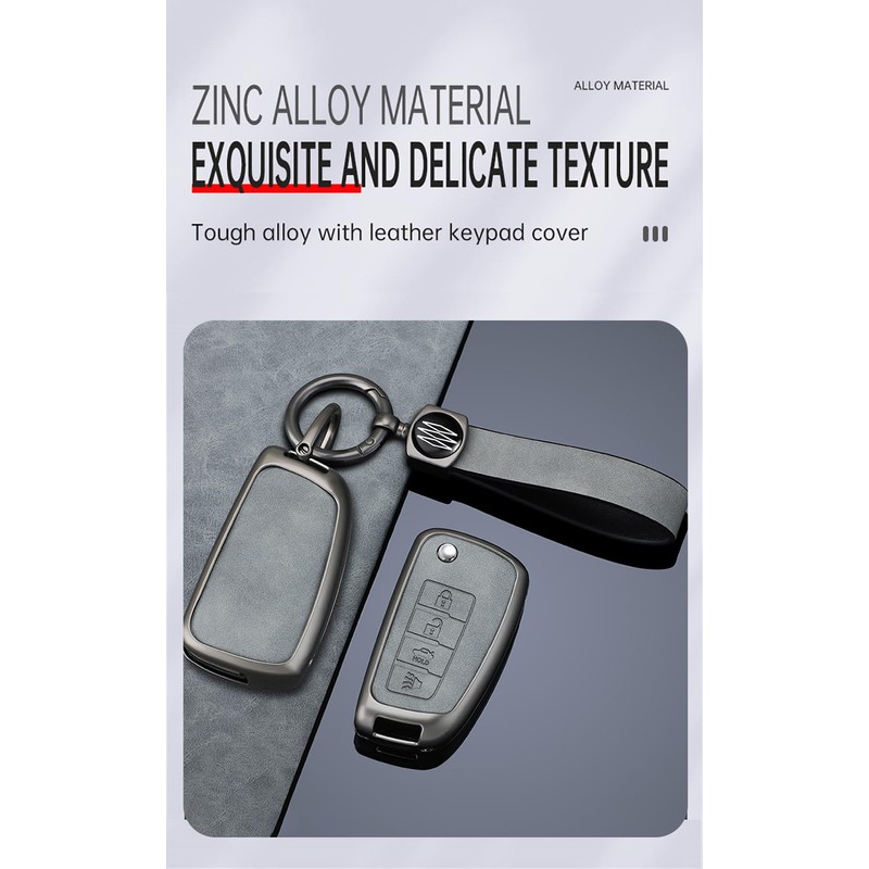 ontto Fit for Nissan Flip Folding Key Fob Cover Metal