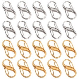 20 Pieces Anti-Theft Zipper Locks Zip Puller Replacement Zipper Pulls Double Opening Zipper Lock Clips for Luggage Backpacks Camping Fishing Traveling Outdoor Sports,Silver+Gold