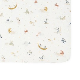 Pehr Crib Sheet, Zodiac | Breathable Brushed Organic Cotton for Soft Sleep | Snug Fit | Reusable Fabric Bag Packaging | Standard Crib Mattresses up to 52”L x 28”W x 8”H