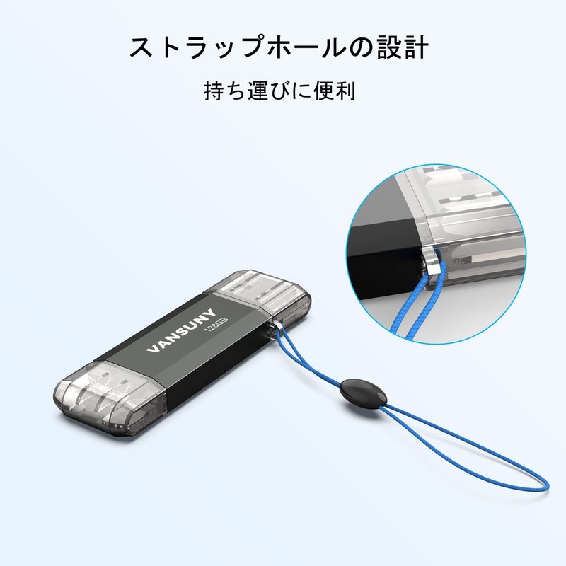 Vansuny USB Memory 128GB Type C Flash Drive 2in1 OTG