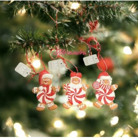 Raz Imports 3 Pc Peppermint Gingerbread Boys And Girl Ornaments Christmas Decor