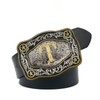 YOQUCOL Western Belt Buckle Initial Alphabet Letter Cowboy Rodeo Belt