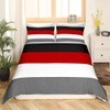 Red Black Stripes Single Comforter Cover Patchwork Geometric Striped Bedding