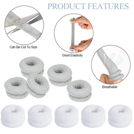 Finger Bandages 20 Pcs Elastic Finger Cots Cotton Finger Roll Tubular Bandage Dressings Thumb Bandage Fingers Protector Covers for Finger Sprains