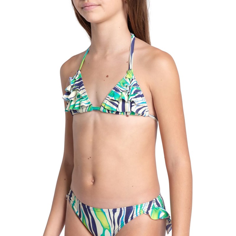 Arena Girls Water Print Bikini Triangle Two Pieces, Zebra, 62