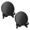 NBEADS 2 Set Black Obsidian Scrying Mirrors, 9.95cm Natural Obsidian