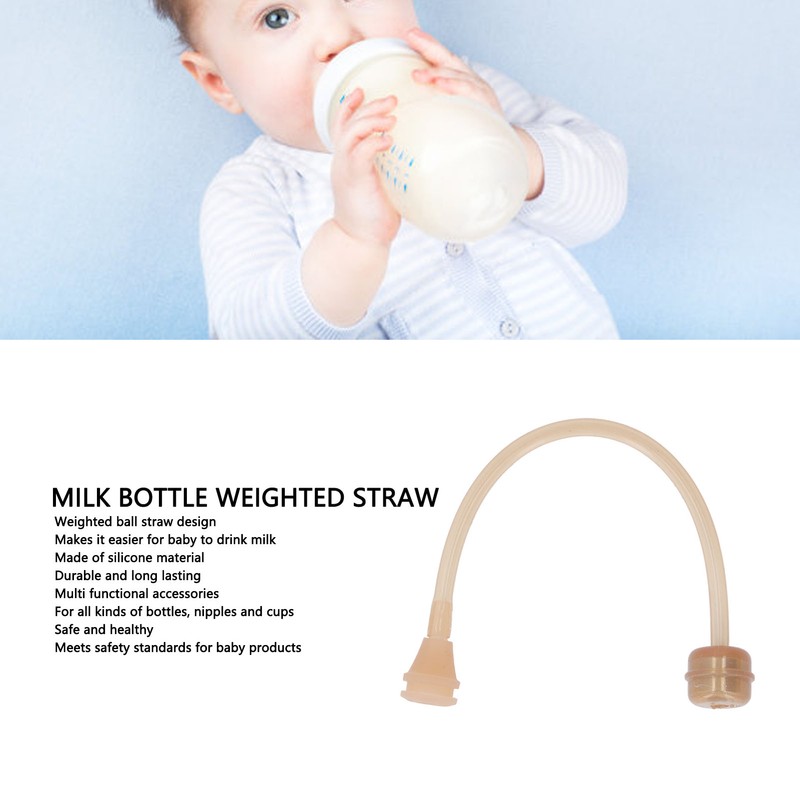 Baby Bottle Weighted Straw Silicone Any Angle Liquid Mix Prevents
