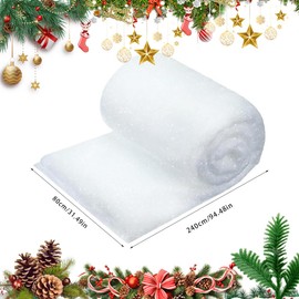 XPJBKC Snow Blanket Decoration, Pack of 2 Cotton Wool Decoration Christmas, Snow Blanket Christmas Village, Decorative Snow Mat, Snow Cotton Decoration, Snow Cotton Christmas for Village Displays,