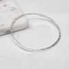 Treasure Bay 3mm Womens 925 Sterling Silver Hammered Bangle Bracelet
