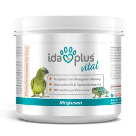 Ida Plus Ida Plus - Mispusan Pulver 200 g - Mineralfuttermittel mit Vitamin D3, Calcium & Spurenelementen f1r Amphibien, Reptilien & V?gel - Wellensittich, Kanarienvogel, Papageien & Bartagame - Mineralstoffe