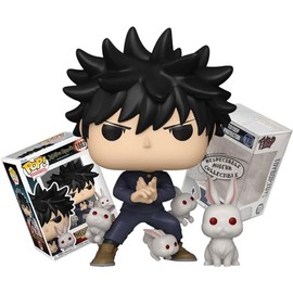 Funko Jujutsu Kaisen - Megumi Fushiguro with Rabbits Buddy + ToyBop Protector: Shibuya Incident Pop! Animation Vinyl Figure (Bundled with Pop Protector Collector Case Box Gift Set)