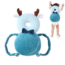 Falafoty Baby Head Protector Backpack, Toddler Walking Head Safety Pads Adjustable Size, Head Protector Padded, Baby Harness Baby Back Protection for Walking & Crawling 4-36 Months (Elf Deer)