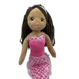 The Petting Zoo Mermaid Plush Doll, Mermaid Gifts for Girls, Mermaid Doll Plush Toy, Mermaid Stuffed Animal, 17 Inches, Dark Skinned