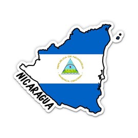 Squiddy Nicaragua Map with Flag - Vinyl Sticker Decal for Phone, Laptop, Water Bottle - 3"