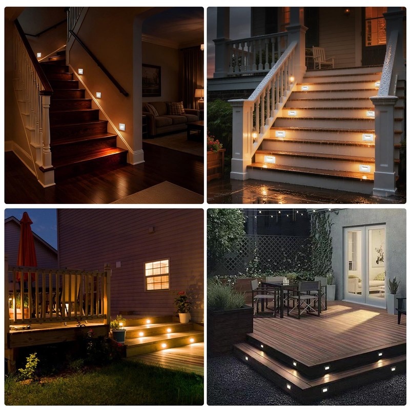 Sofiton 4-Pack Horizontal LED Step Lights, Color Adjustable (2700K-5000K), IP65