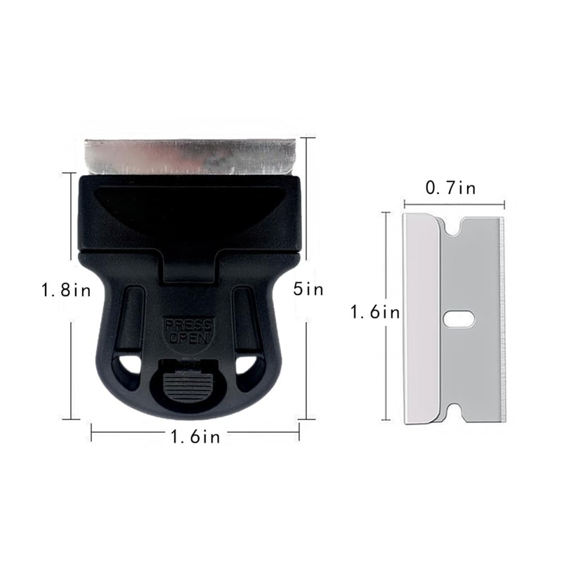 EYAKEG Mini Plastic Razor Blade Scraper Tool，Plastic Scraper，Cleaning Scraper Tool，Glass