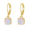 CiNily Round-Cut Opal Dangle Earrings for Women Hypoallergenic Pink Purple