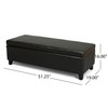 Stratford Black Leather Storage Ottoman