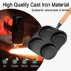 JUSTUP Nonstick Frying Pan,4-Cup Cast Iron Egg Pan Divided Grill