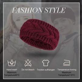 Pangda 6 Pieces Winter Headbands Women's Cable Knitted Headbands, Winter Chunky Ear Warmers Suitable for Daily Wear and Sport (Assorted Color Twist Style)